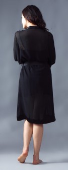 Kimono Seide Damen - schwarz