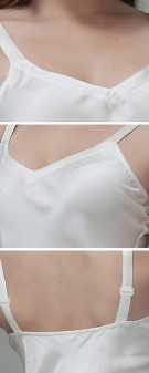 Nachthemd Seide Damen - elfenbein weiß