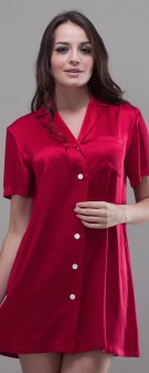 Nachthemd Seide Damen - rot