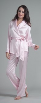 Seiden Pyjama Damen - rosa