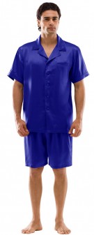 Seiden Pyjama Herren - marineblau