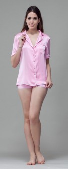 Seidenpyjama Damen - pink